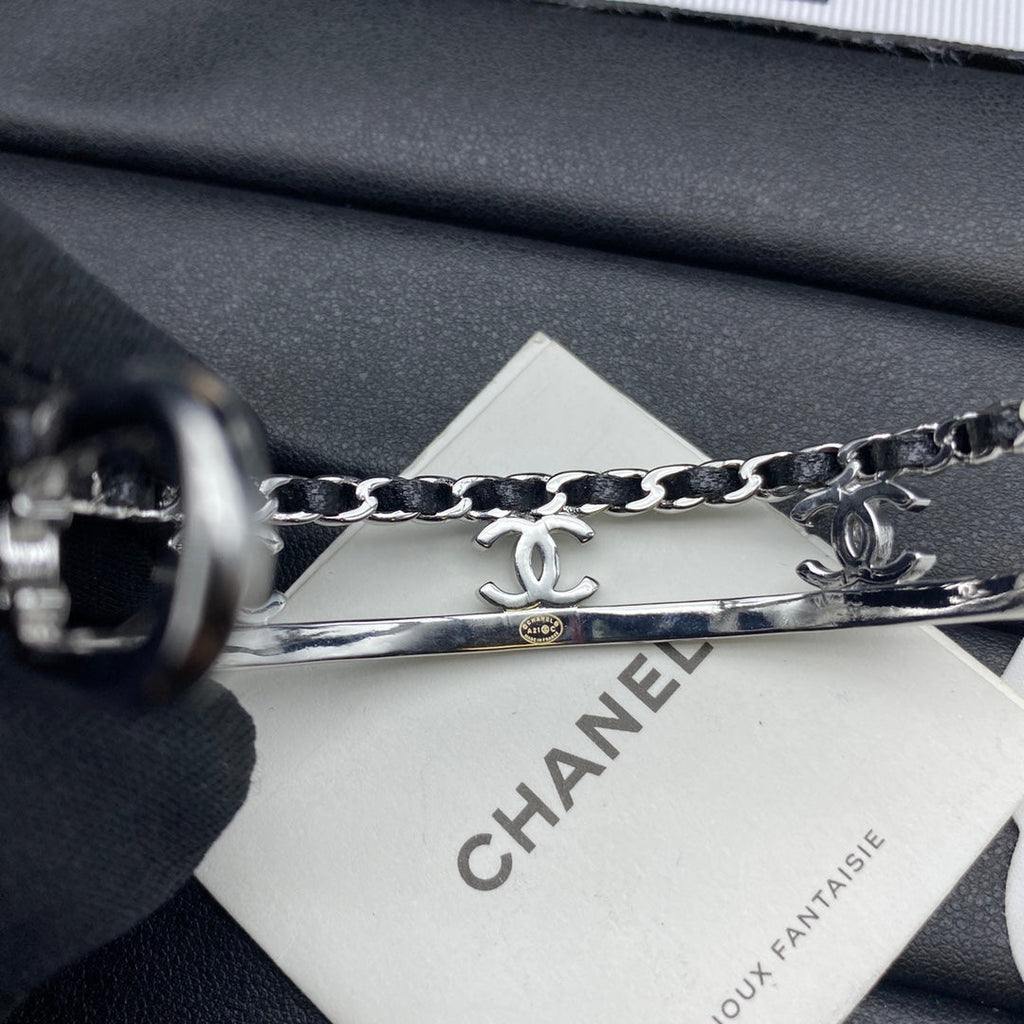 18K Chanel Crystals Open Bracelet