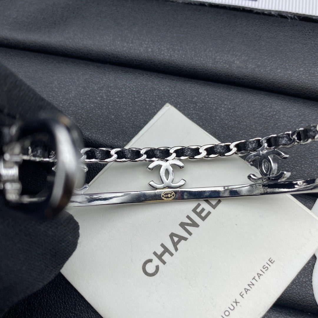 18K Chanel Crystals Open Bracelet