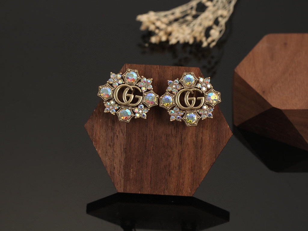 18K Gucci Blue Flowers Earrings