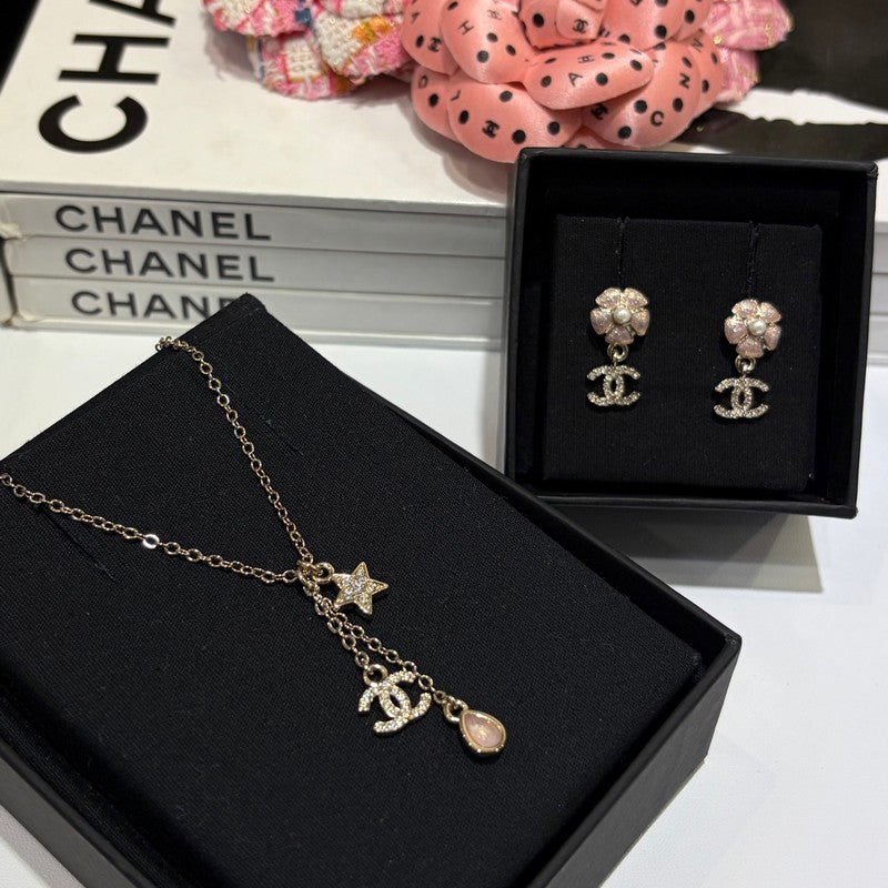 18K Chanel 26C Pink Camellia Earrings