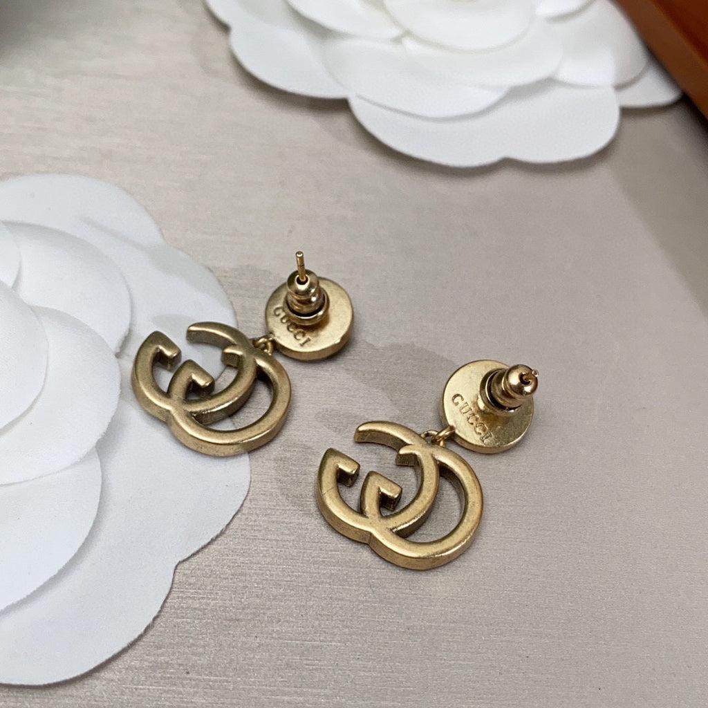 18K Gucci Crystal Pendant Earrings