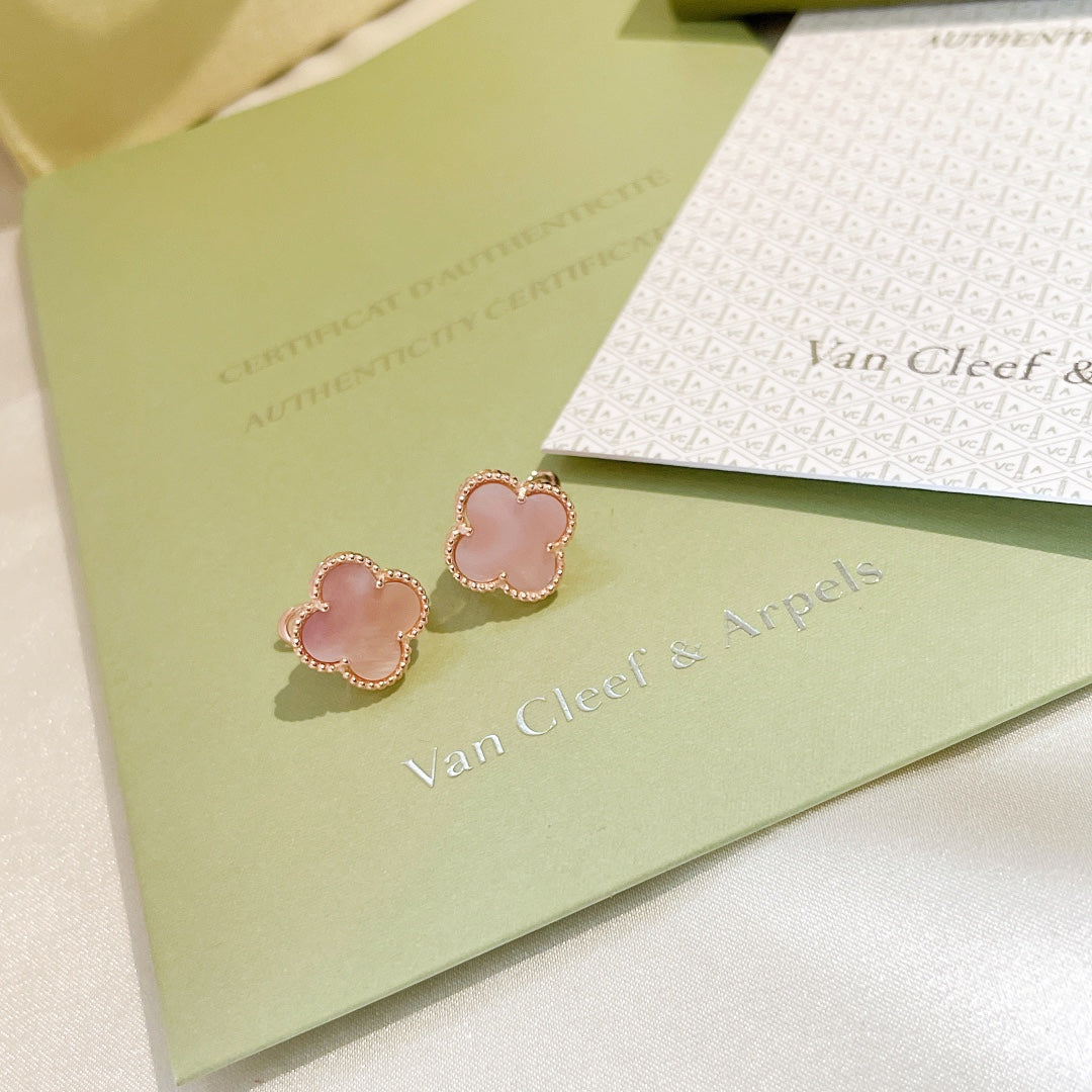 18K Van Cleef & Arpels Magic Alhambra Pink Opale Earrings