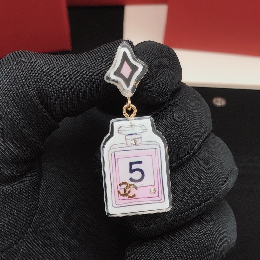18K Chanel 24C Perfume Bottle Earrings