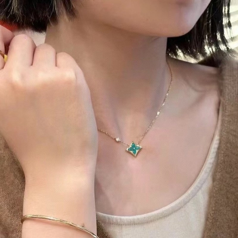 18K Louis Vuitton Blue Color Blossom Necklace