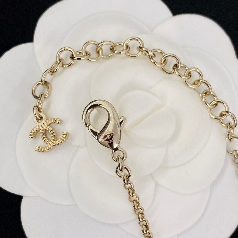 18K Chanel 25B Heart Crystal Pearl Necklace