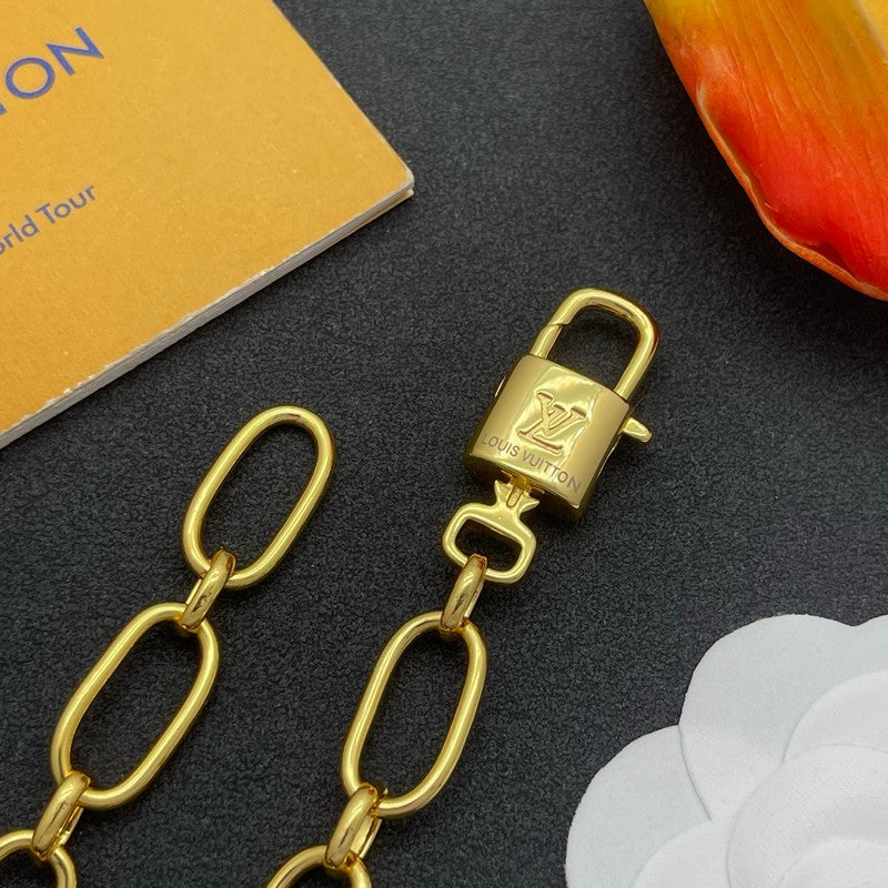 18K Louis Vuitton Lock Gold Chain Necklace