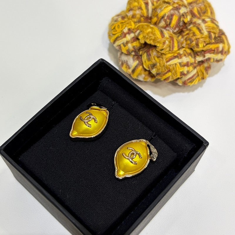 18K Chanel 26C Lemon Gold Earrings