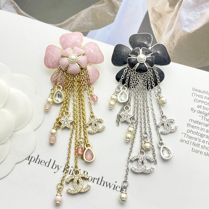 18K Chanel Camellia Tassel Brooch