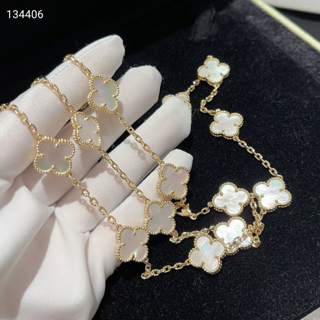 18K Van Cleef & Arpels Vintage Alhambra 20 Motifs Long Necklace
