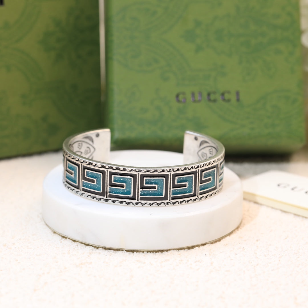 Gucci Cube Green Wide Bracelet