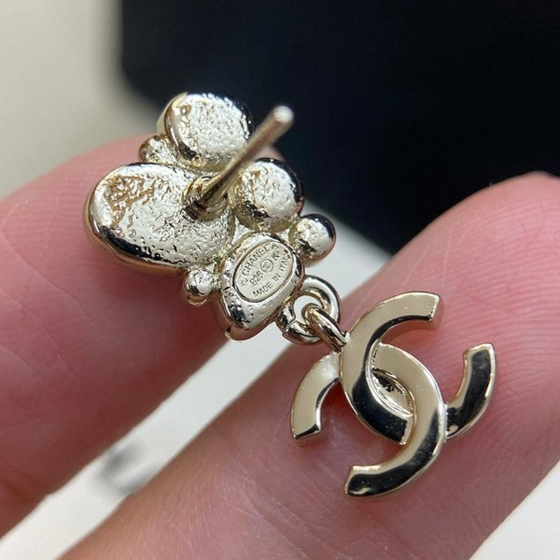 18K Chanel 25K Black & Pink Gold Earrings
