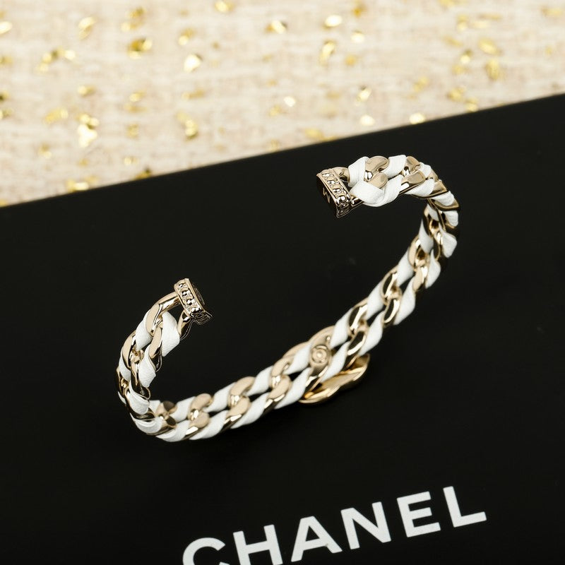 18K Chanel Color Leather Bracelet