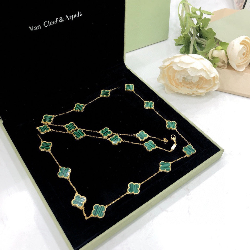 18K Van Cleef & Arpels Vintage Alhambra 20 Motifs Long Necklace