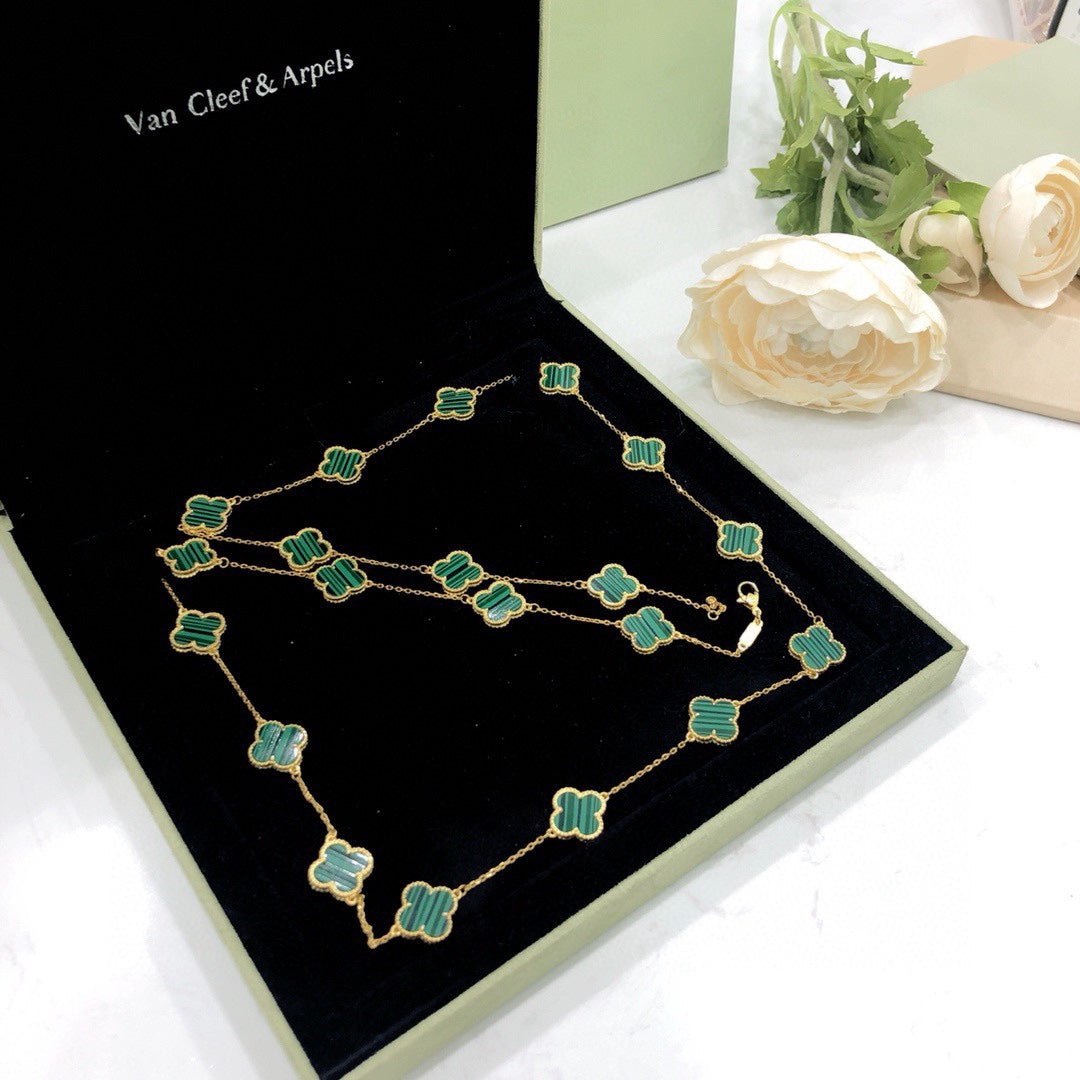 18K Van Cleef & Arpels Vintage Alhambra 20 Motifs Long Necklace