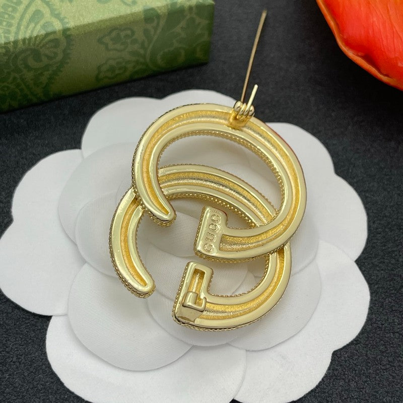 18K Gucci Gold Diamond Brooch