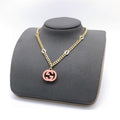 18K Gucci Interlocking G Pink Pendant Necklace