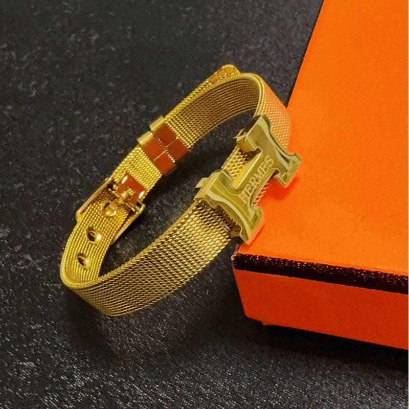18K Clic Hermes Gold Chain Bracelet