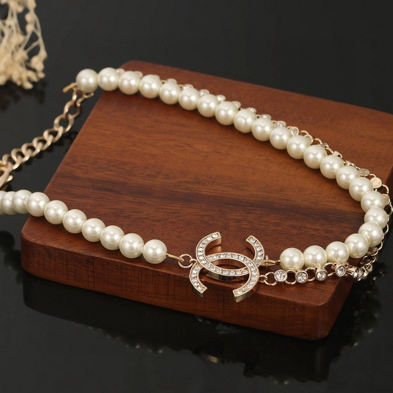 18K Chanel Double Chain Pearls Necklace
