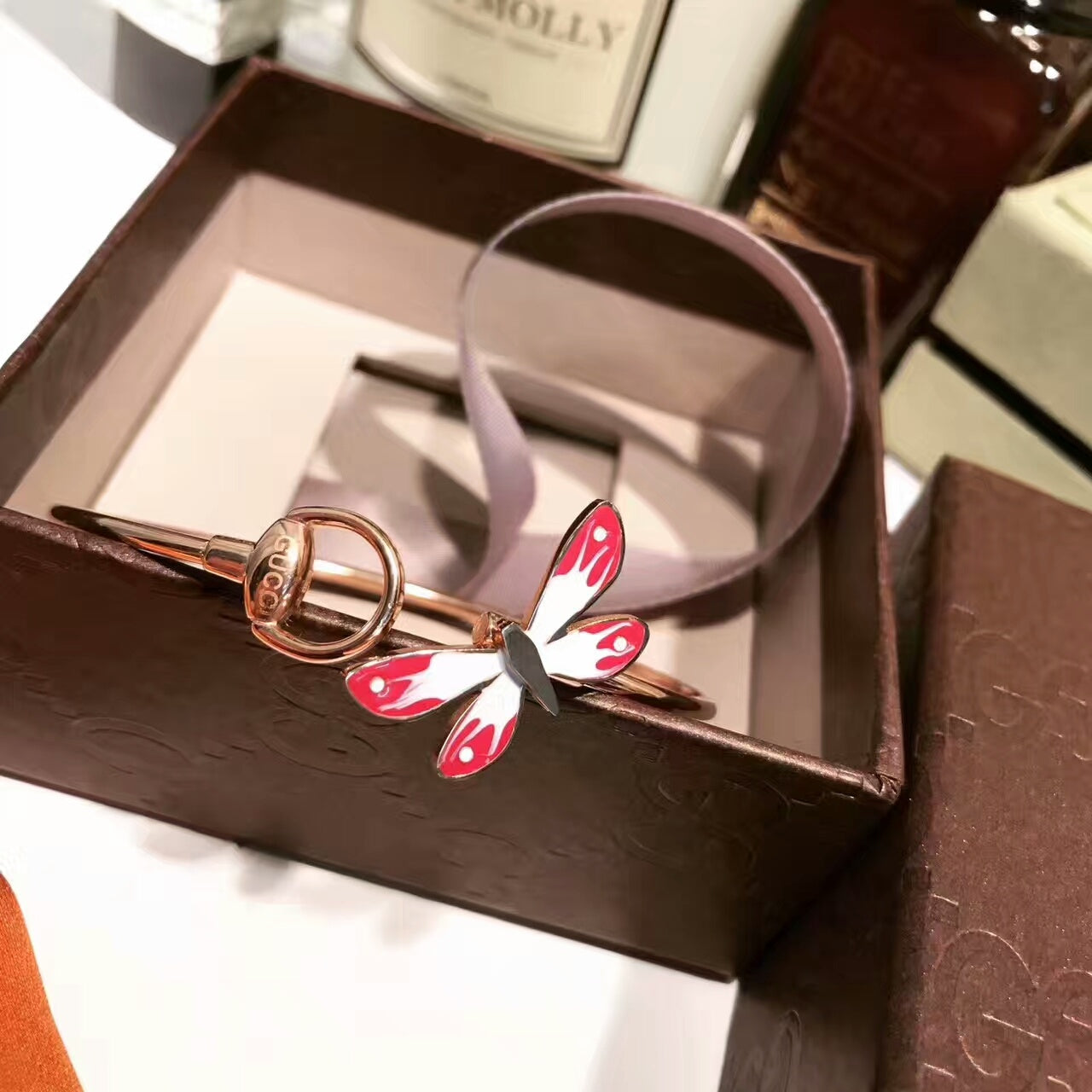 18K Gucci Flora Bangle Bracelet