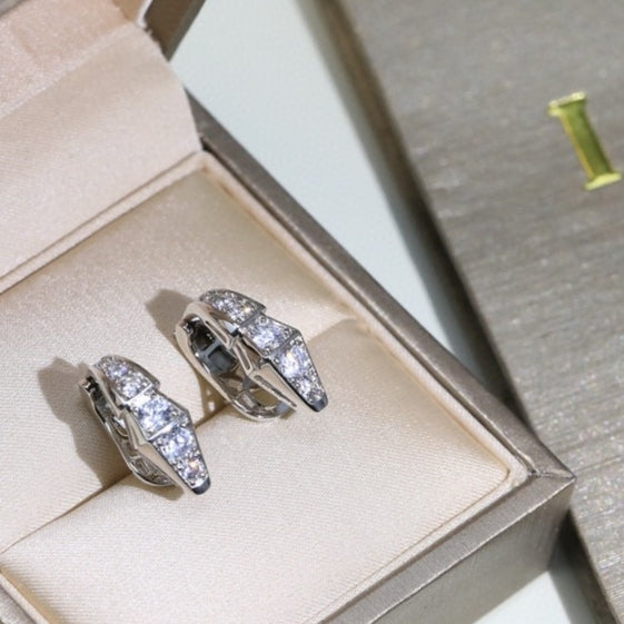 18K BVLGARI BV Serpenti Diamond Earrings