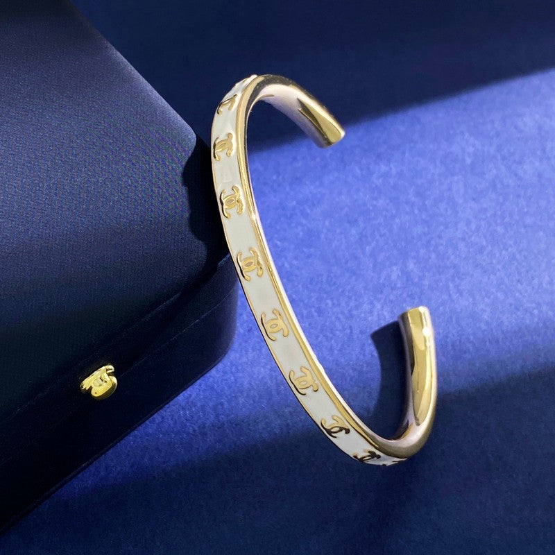 18K Chanel Black & White Open Cuff Bracelet
