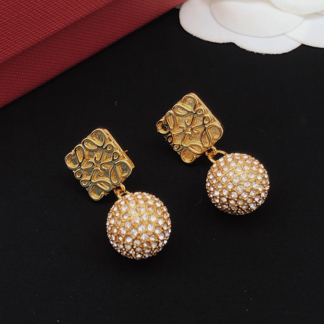 18K Loewe Anagram Diamonds Earrings
