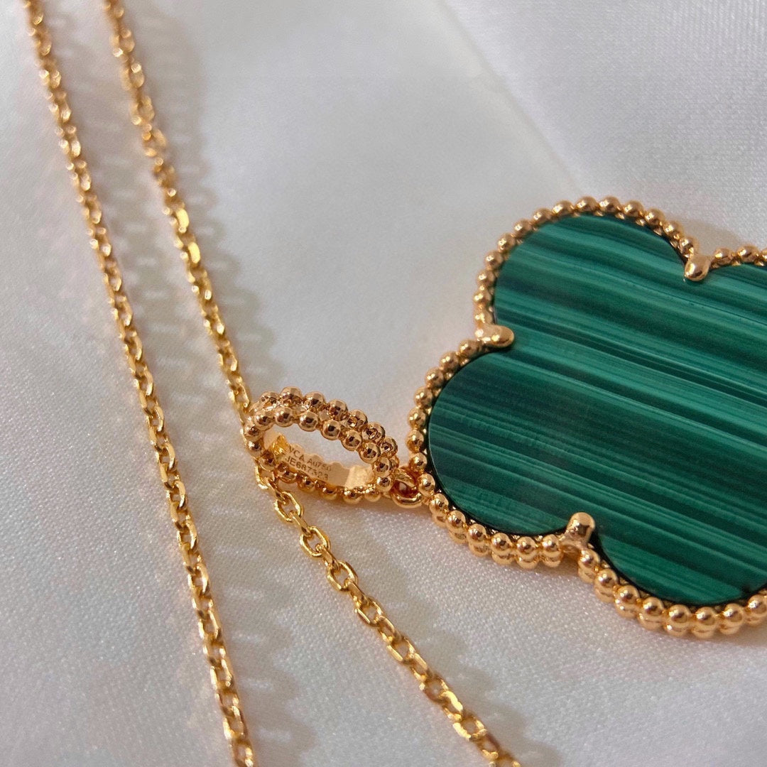 18K Van Cleef & Arpels Magic Alhambra Malachite Necklace