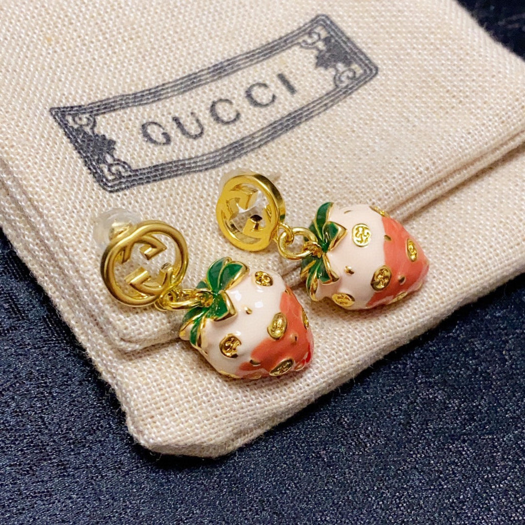 18K Gucci Strawberry Earrings