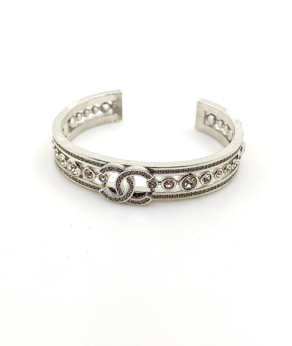 18K Chanel Cuff Crystals Open Bracelet