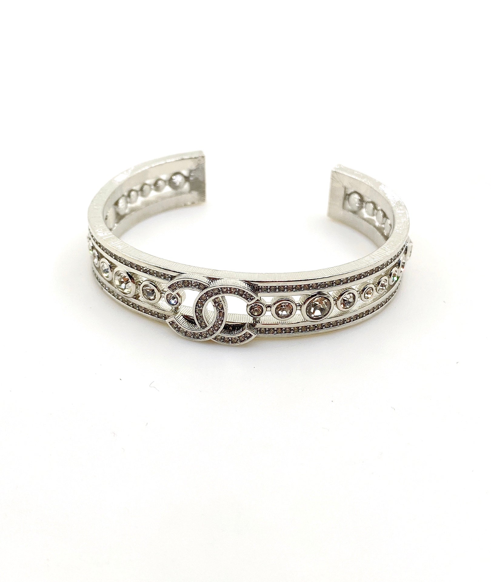18K Chanel Cuff Crystals Open Bracelet