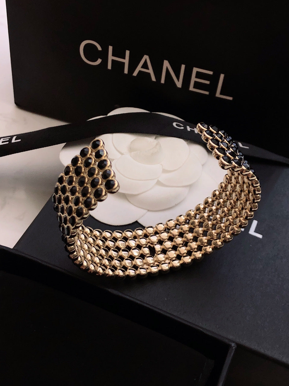 18K Chanel Black Cuff Bracelet
