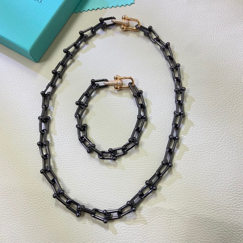 18K Tiffany HardWear Titanium Link Necklaces