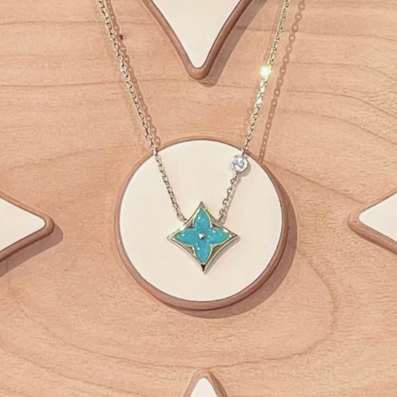 18K Louis Vuitton Blue Color Blossom Necklace