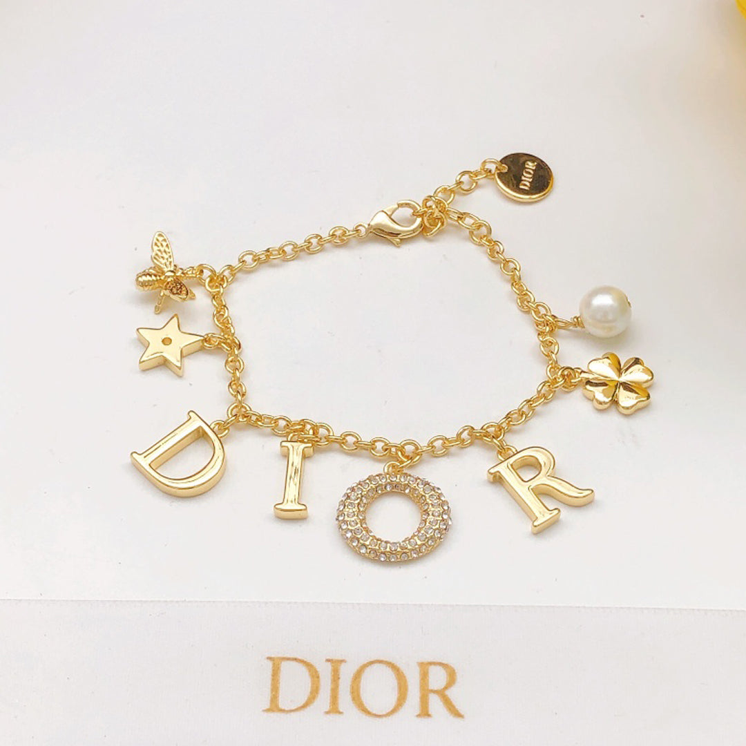 18K Dior Script Diamond Bracelet