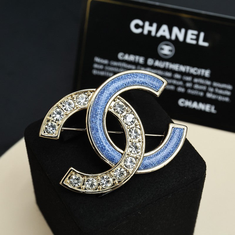 18K Chanel Sky Blue Diamond Brooch