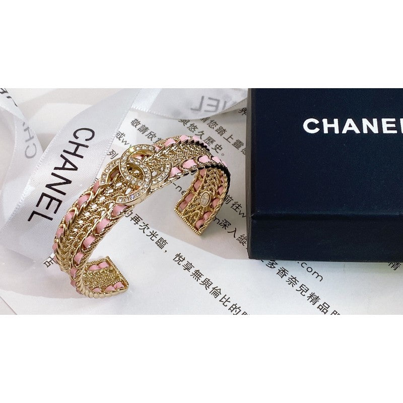 18K Chanel Pink Strass Cuff Bracelet