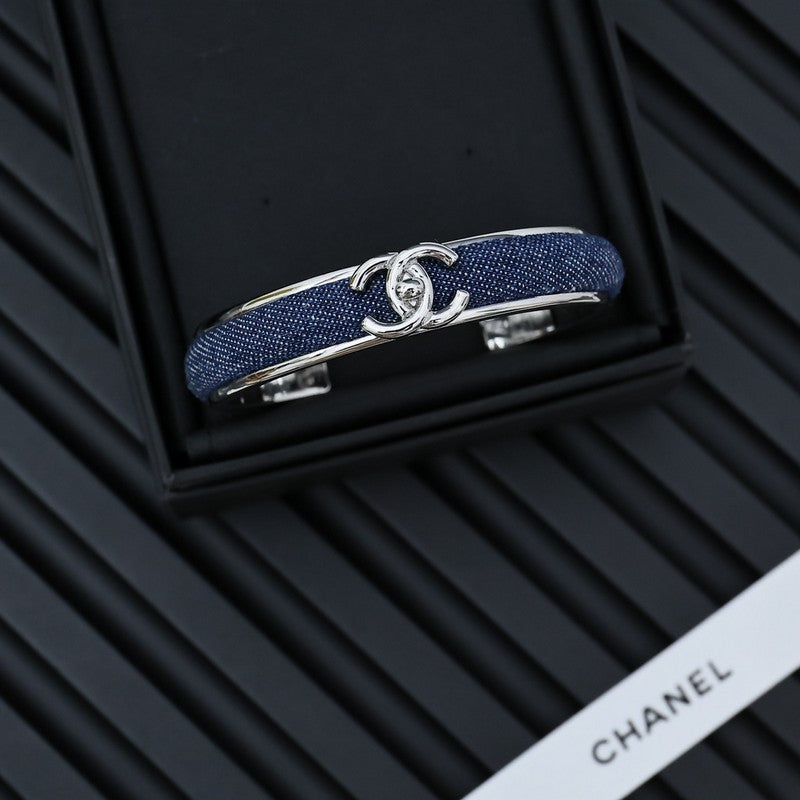 18K Chanel Denim Blue Cuff Bracelet