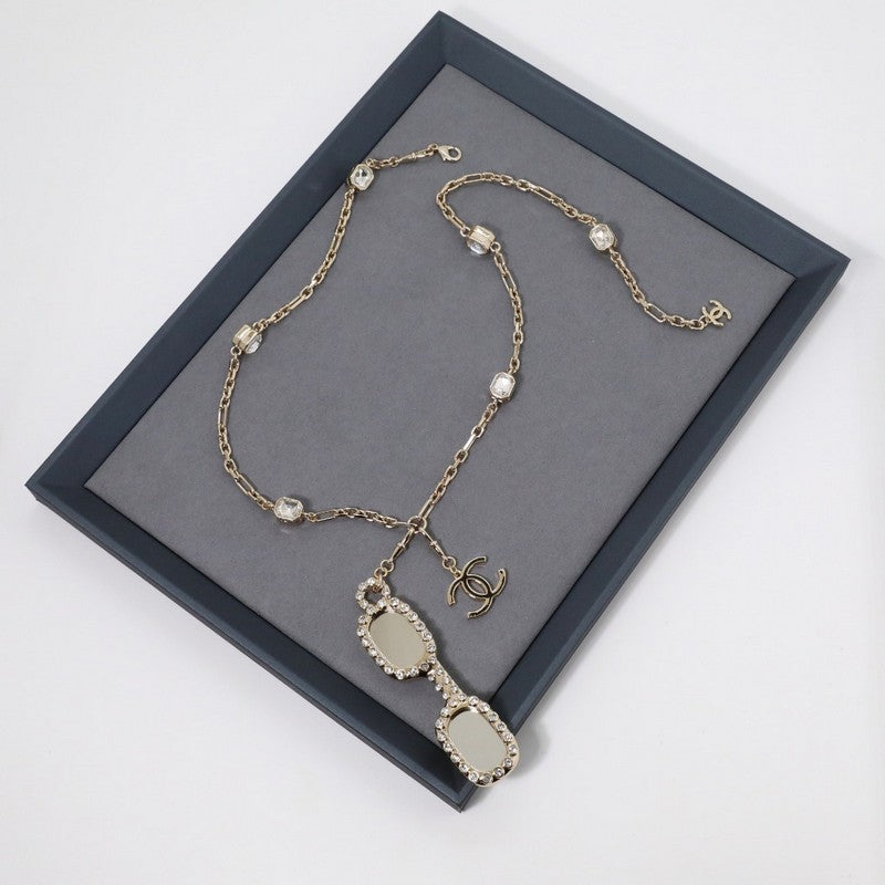 18K Chanel Black Crystal Gold Necklace