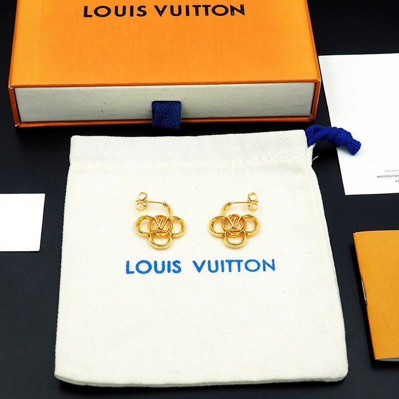 18K Louis Vuitton Hollow Gold Earrings