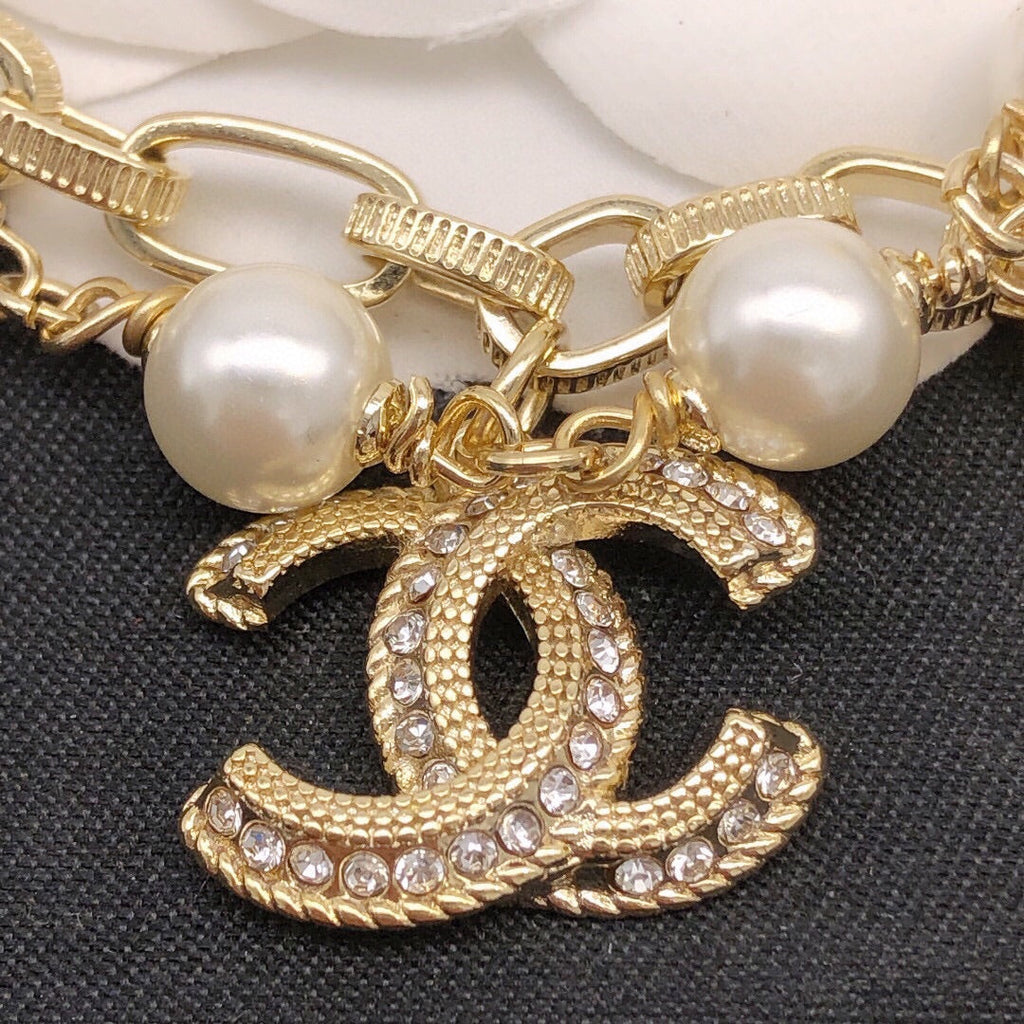 18K Chanel Pearl Chain Bracelet