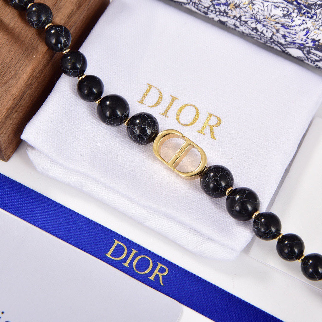 18K Dior 30 Montaigne Black Pearls Bracelet