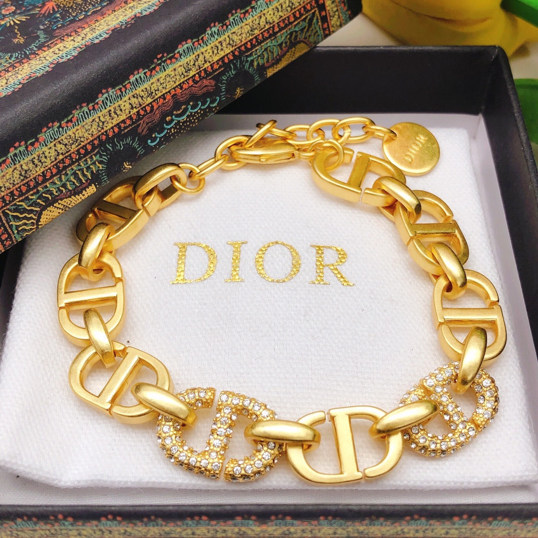 18K Dior Diamond Chain Bracelet