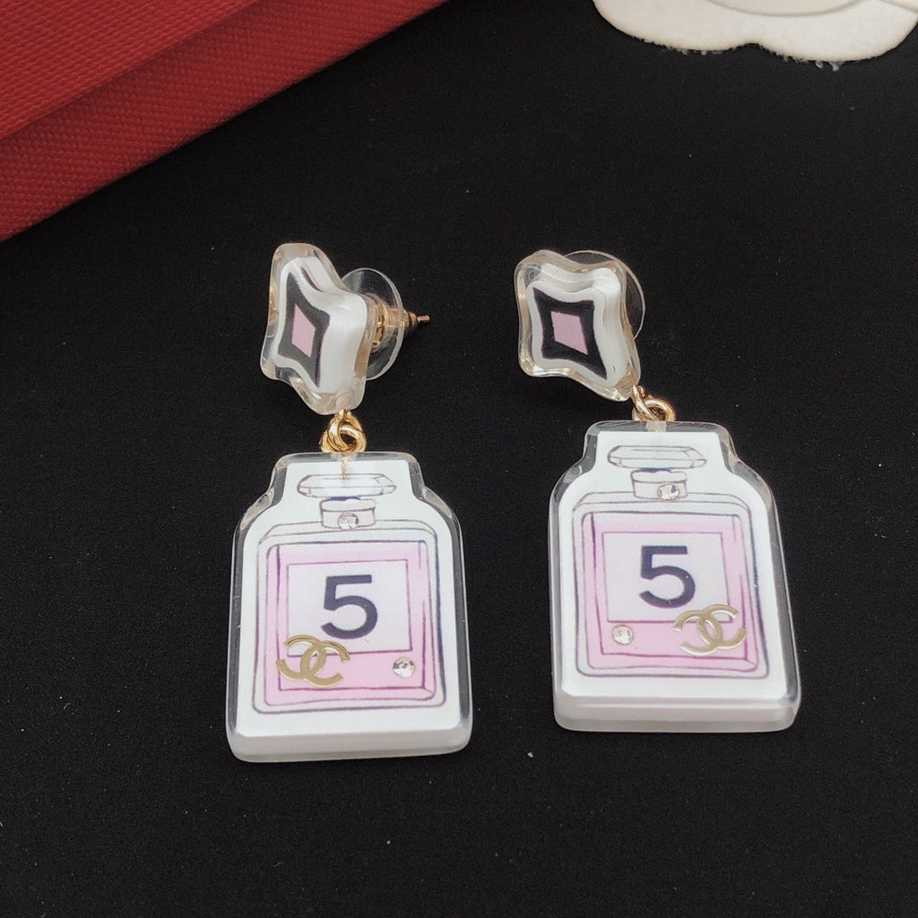 18K Chanel 24C Perfume Bottle Earrings