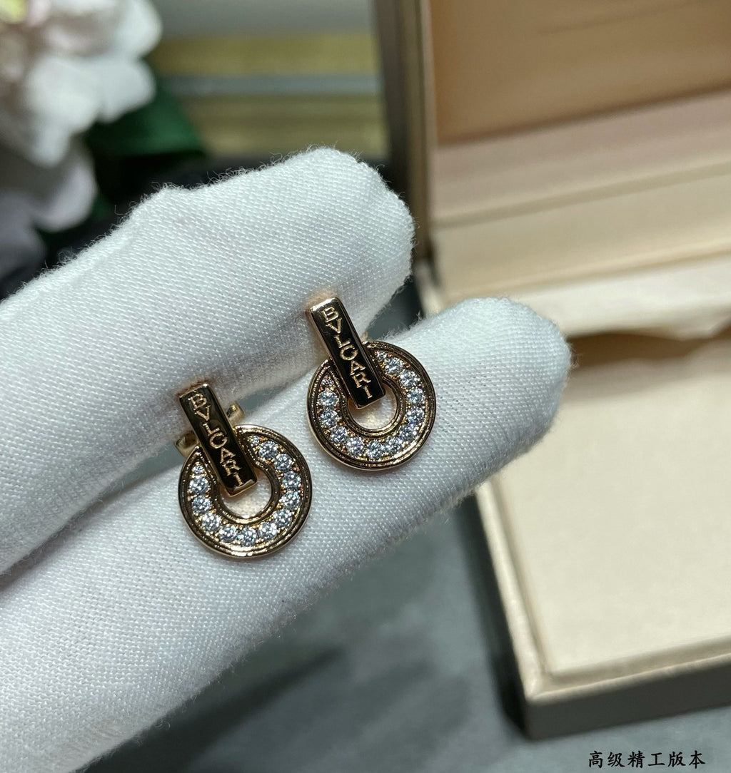 18K BVLGARI BV Rose Gold Earrings