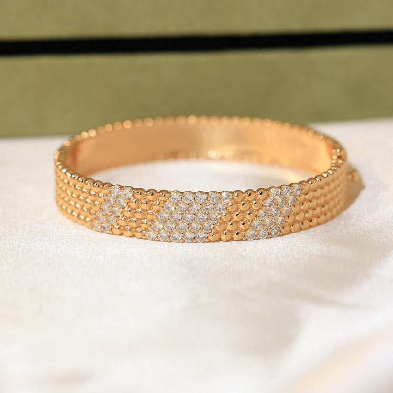 18K Van Cleef & Arpels Perlee 5 Rows Diamond Bracelet