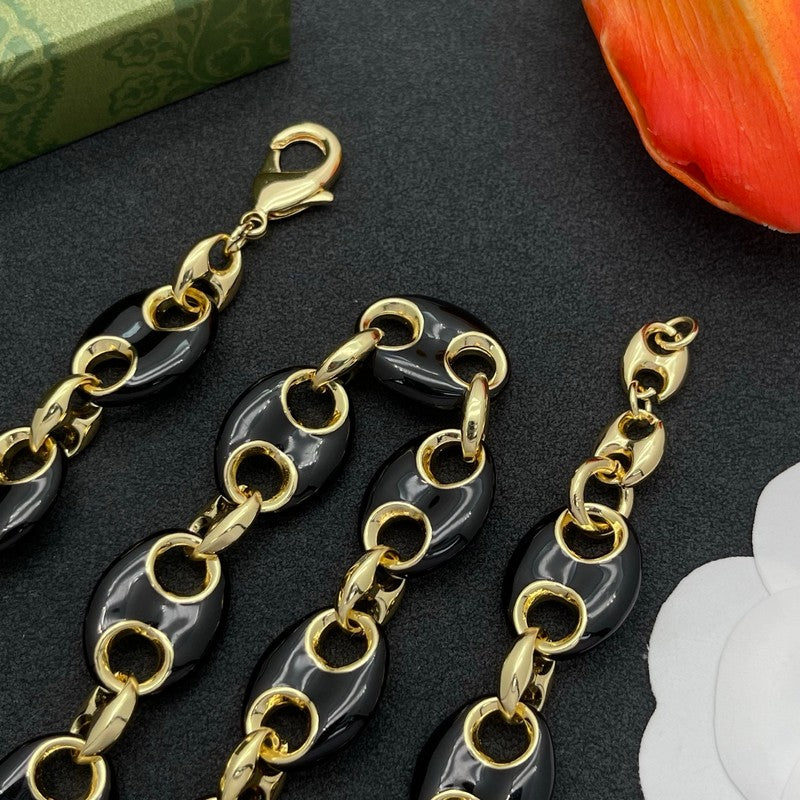 18K Gucci Interlocking G Brown Necklace