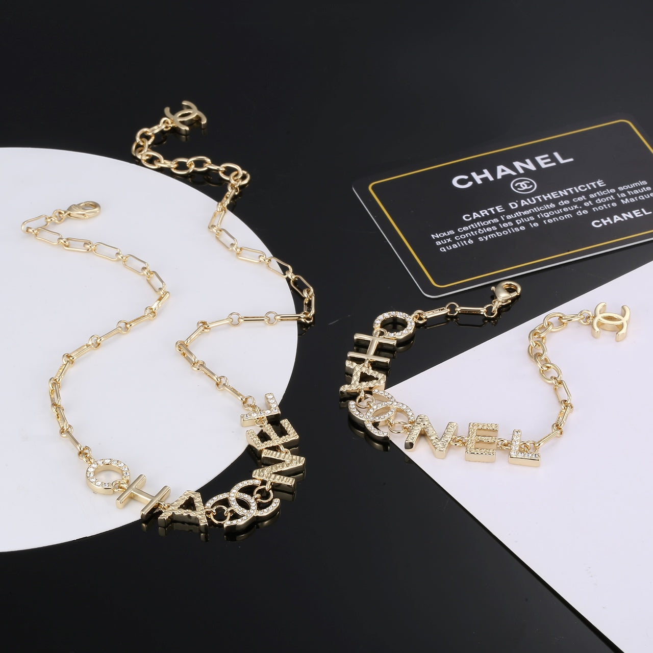 18K Chanel Script Chain Bracelet