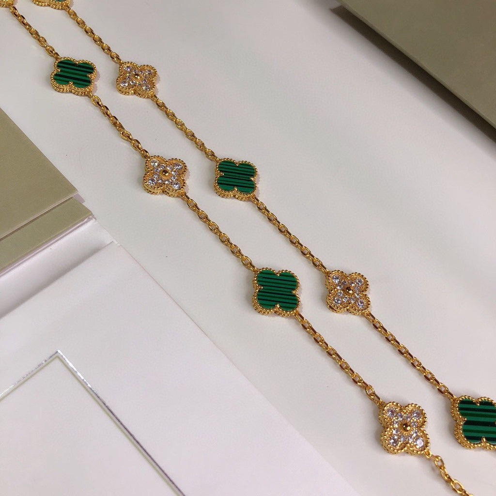 18K Van Cleef & Arpels Vintage Alhambra 20 Motifs Long Clover Necklace