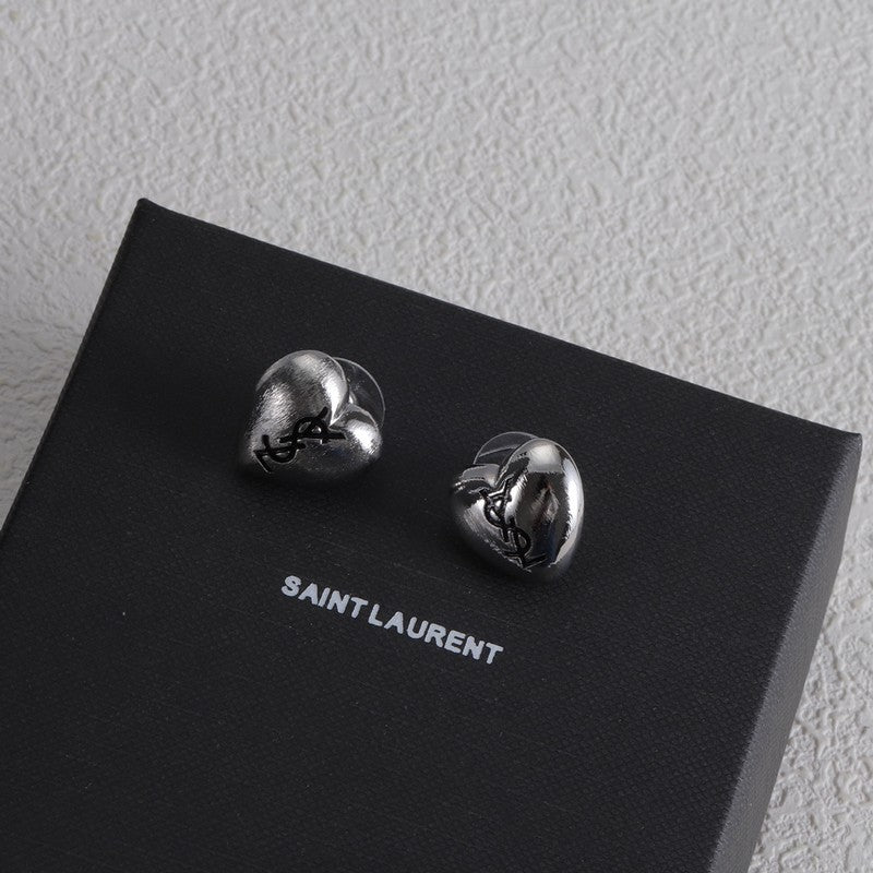 18K YSL Heart Gold Earrings
