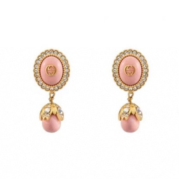 18K Gucci Pink Pearls Earrings